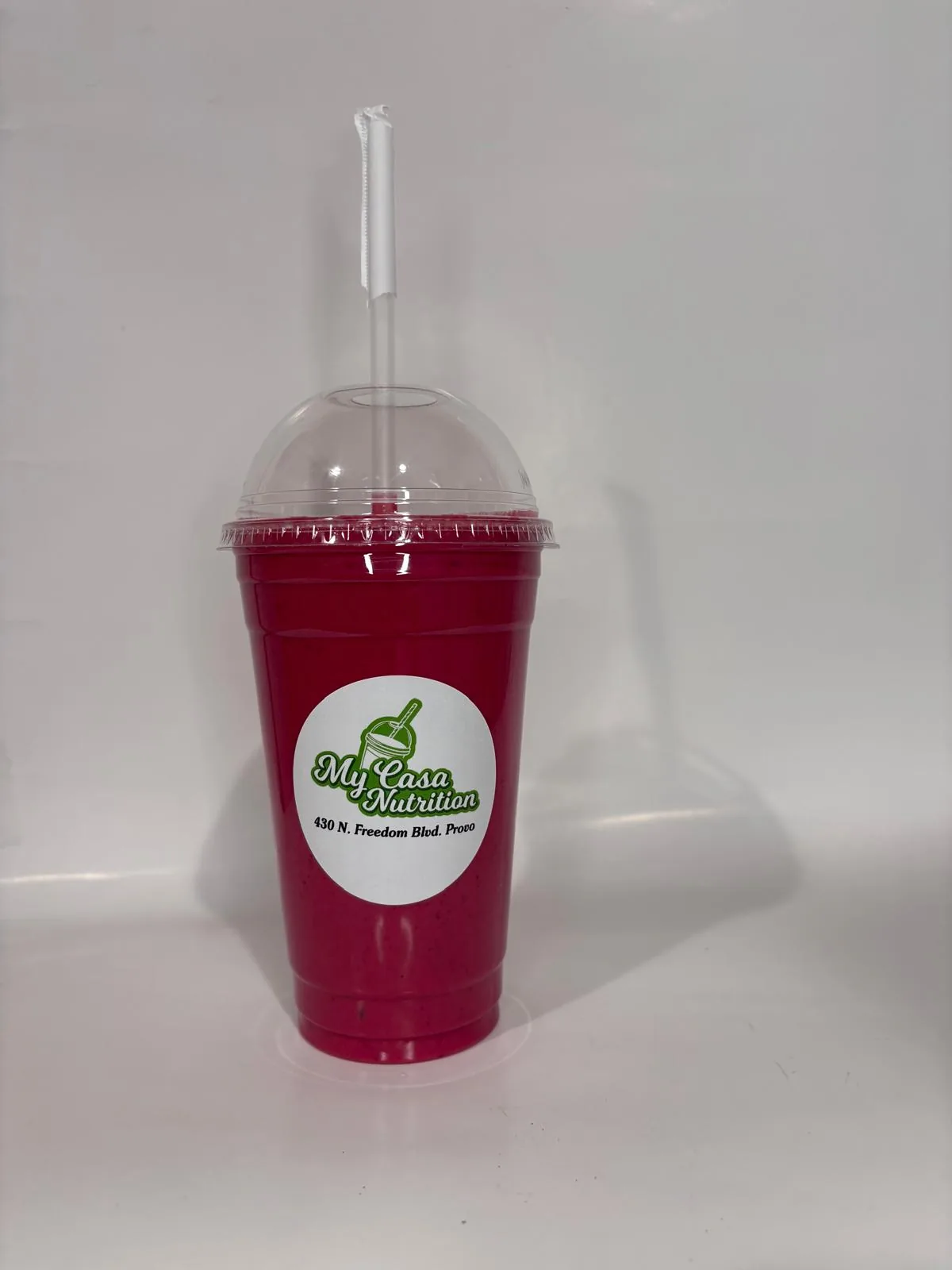 Berry protein shake at My Casa Nutrition